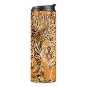Vintag Tiger Safari Wildlife Pattern Thermosbecher (Nach links gedreht)