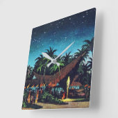 Vintag Tiki Quadratische Wanduhr (Winkel)
