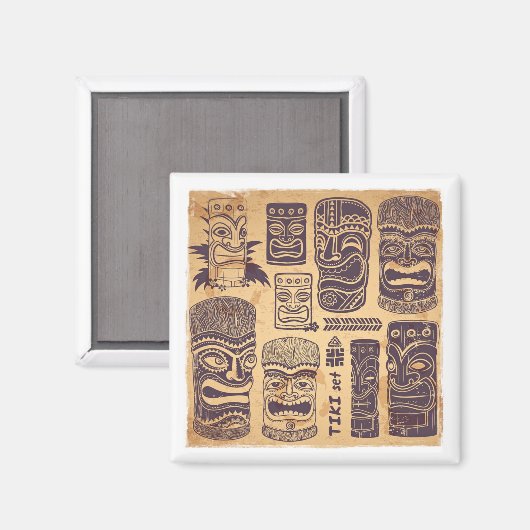 Vintag Tiki Set Magnet (Vorderseite/Rückseite)