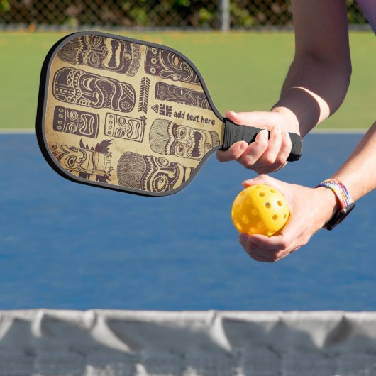 Vintag Tiki Set Personalisiert Pickleball Schläger (InSitu)