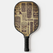 Vintag Tiki Set Personalisiert Pickleball Schläger (Vorderseite)
