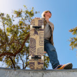 Vintag Tiki Set Skateboard<br><div class="desc">Vintages Tiki (große polynesische Schnitzereien in humanoider Form) Grafisches Illustrations-Set.</div>