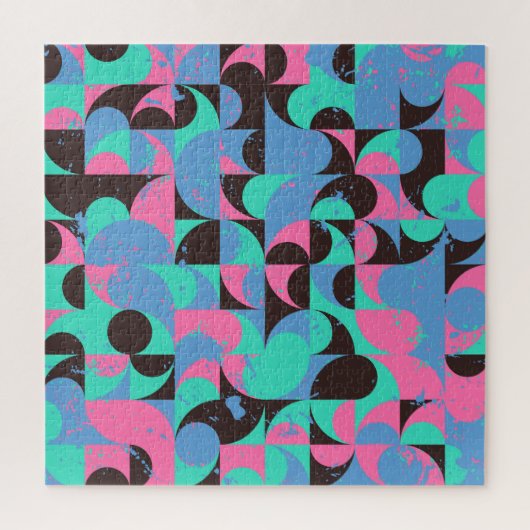 Vintag Tiles Neon Pink Green Puzzle (Vertikal)