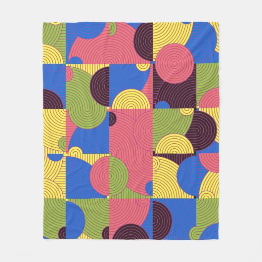 Vintag Tiles Retro-Muster der 60er Jahre Fleecedecke (Vorderseite)
