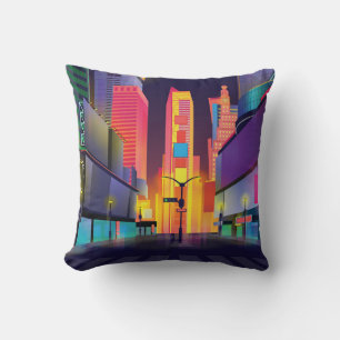 Vintag Times Square New York Kissen