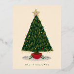 Vintag Tinsel Christmas Tree Folien Feiertagspostkarte<br><div class="desc">Schicken Sie diese lustige,  Vintage Urlaubskarte mit einem Weihnachtsbaum aus den 90er Jahren. Ideal für Jahrtausende und alle,  die mit Tinsel auf ihrem Baum aufgewachsen sind.</div>