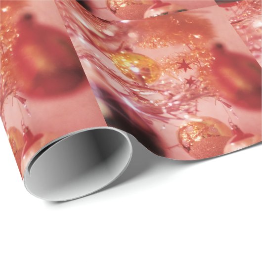 Vintag Tinsel Christmas Tree Geschenkpapier (Rolleneckpunkt)