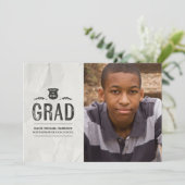 Vintag-Tinte-Foto-Abschluss Einladung (Stehend Vorderseite)