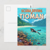 Vintag Tioman Malaysia Scuba Diving Postkarte (Vorne/Hinten)