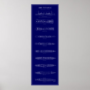 VINTAG TITANISCHE BLUEPRINT POSTER
