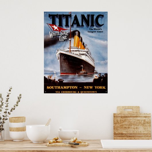 Vintag TITANISCHES POSTER (Küche)