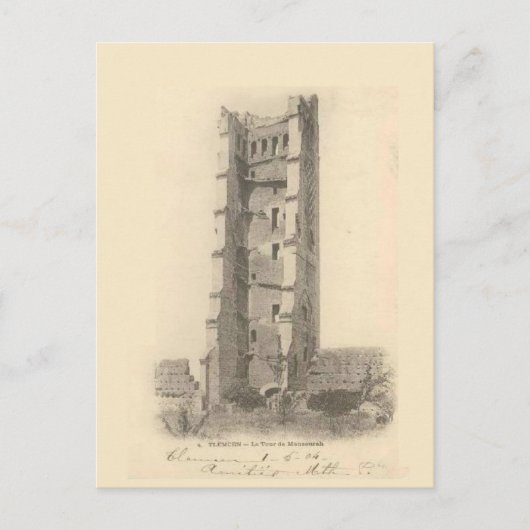 Vintag, TLEMCEN, Algeria tour de Mansourrah Postkarte (Vorderseite)