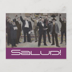 Vintag Toast Toasting Club Salud Gesundheitspflege Postkarte