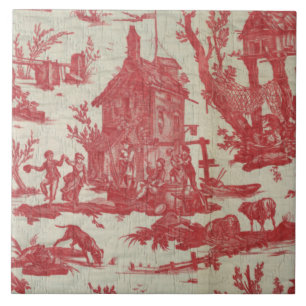Vintag Toile de Jouy Picturesque Szene Fliese