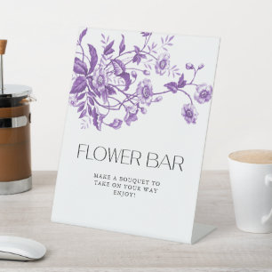 Vintag Toile Floral Bouquet Blume Bar Sockelschild