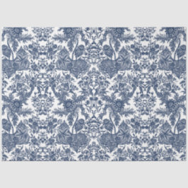 Vintag Toile floral Navy White Decoupage Art Seidenpapier