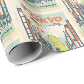 Vintag Tokio Japan Geschenkpapier (Rolleneckpunkt)