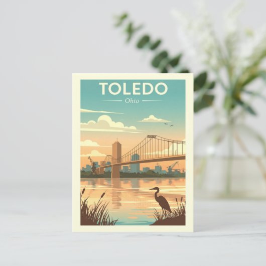 Vintag Toledo Ohio Postkarte (Stehend Vorderseite)