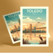 Vintag Toledo Ohio Postkarte