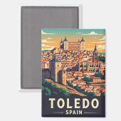 Vintag Toledo Spanien Alcazar Reisen Magnet (Vorderseite/Rückseite)