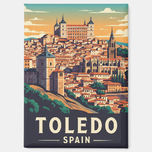 Vintag Toledo Spanien Alcazar Reisen Magnet