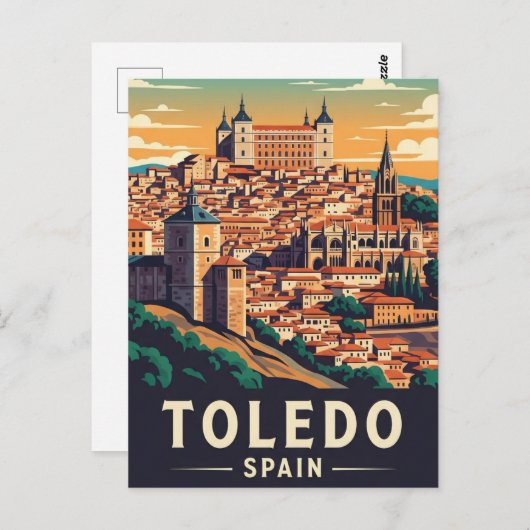 Vintag Toledo Spanien Alcazar Reisen Postkarte (Vorne/Hinten)