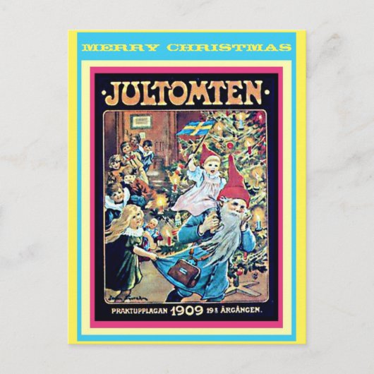 Vintag Tomten, Juli, Weihnachten des schwedischen Postkarte (Vorderseite)