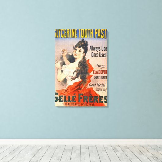 Vintag Toothpaste Ad 1889 Leinwanddruck (Insitu (Holzboden))