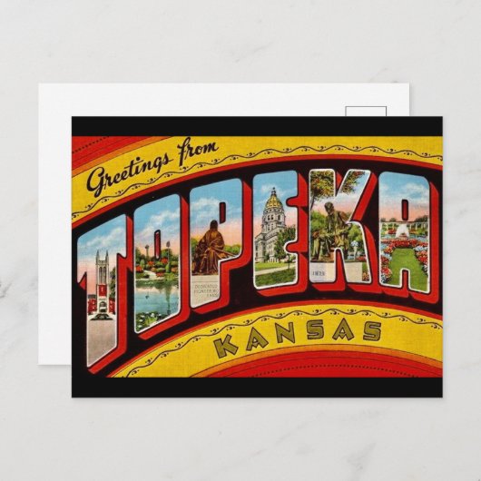 Vintag Topeka Kansas Postcard Postkarte (Vorne/Hinten)