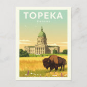 Vintag Topeka Kansas Postkarte (Vorderseite)