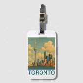 Vintag Toronto Canada - CN Tower Skyline Gepäckanhänger (Vorderseite Vertikal)