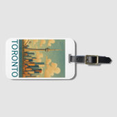 Vintag Toronto Canada - CN Tower Skyline Gepäckanhänger (Vorderseite (Horizontal))