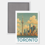 Vintag Toronto Canada - CN Tower Skyline Magnet (Vorderseite/Rückseite)