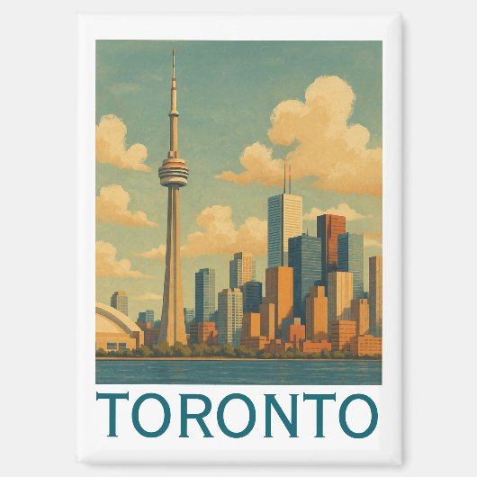 Vintag Toronto Canada - CN Tower Skyline Magnet (Vorderseite)