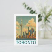 Vintag Toronto Canada - CN Tower Skyline Postkarte (Stehend Vorderseite)