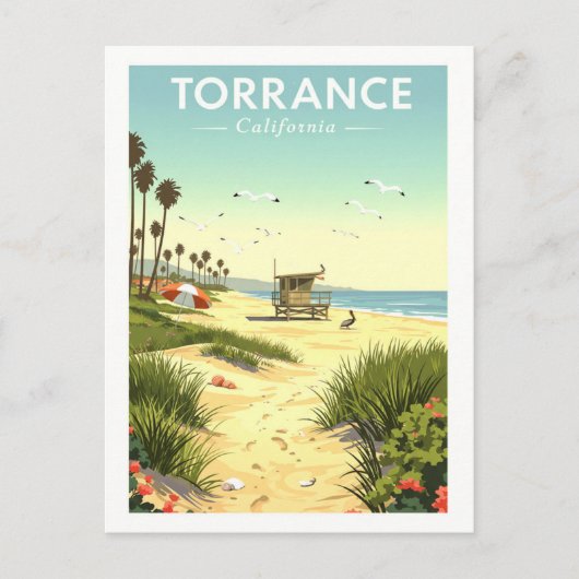 Vintag Torrance California Postkarte (Vorderseite)
