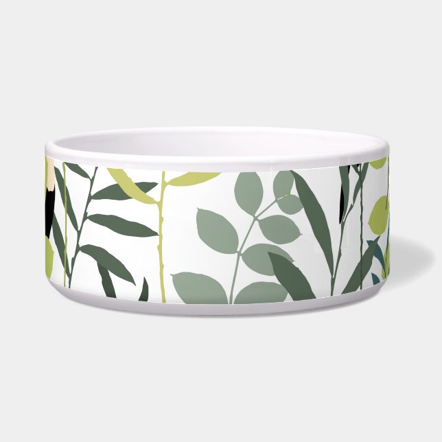 Vintag Toucans Green Blätter Muster Napf (Vorderseite)