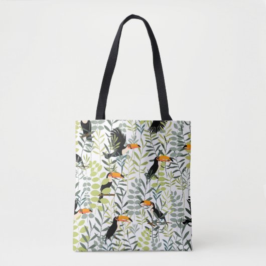 Vintag Toucans Green Blätter Muster Tasche (Vorderseite)