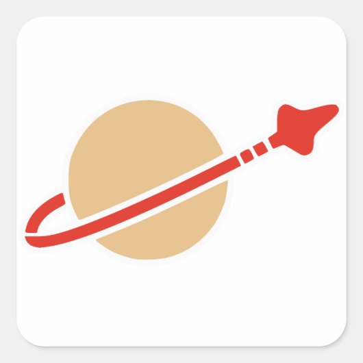 Vintag Toy Brick Space Astronaut Symbol Quadratischer Aufkleber (Vorderseite)