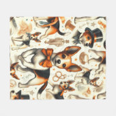 Vintag Toy Fox Terrier Nahtlos Fleecedecke (Vorderseite (Horizontal))