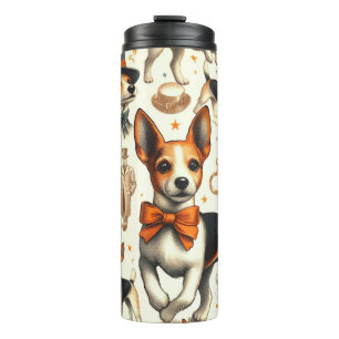 Vintag Toy Fox Terrier Nahtlos Thermosbecher