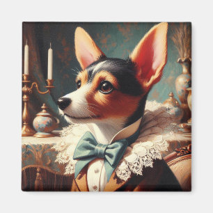 Vintag Toy Fox Terrier Painting Magnet