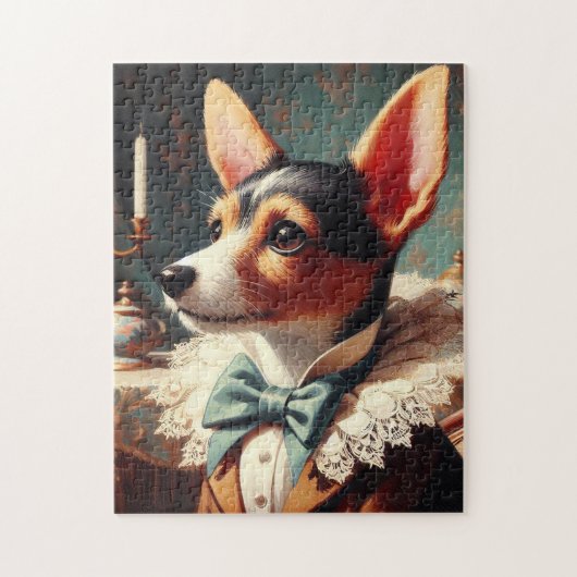 Vintag Toy Fox Terrier Painting Puzzle (Vertikal)