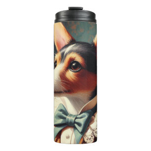Vintag Toy Fox Terrier Painting Thermosbecher