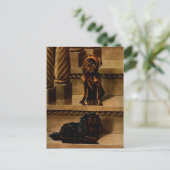 Vintag Toy Hunde Postkarte (Stehend Vorderseite)