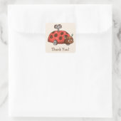 Vintag Toy Ladybug Vielen Dank Quadratischer Aufkleber (Tasche)