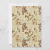 Vintag Toys Floral Baby Dusche Einladung (Rückseite)