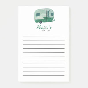 Vintag Trailer Camper Lebensmittelgeschäft TO-DO Post-it Klebezettel