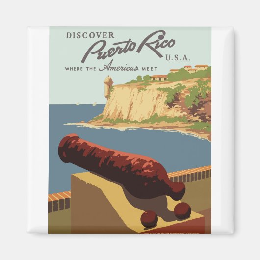 Vintag-Travel-Poster-Puerto Rico Magnet (Vorne)