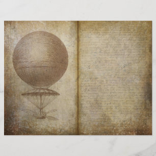 Vintag Traveller Hot Air Ballon Journal-Seite